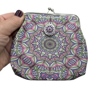 Bohemian Snap Jewelry Change Purse with 18mm Purple Metal Floral Ginger Snap NEW